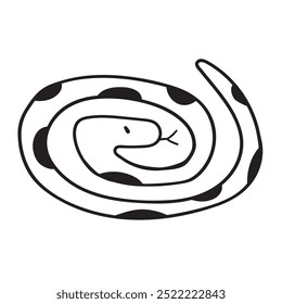 Snake. Outline isolated icon. Black color. Vector design. Illustration on white background.