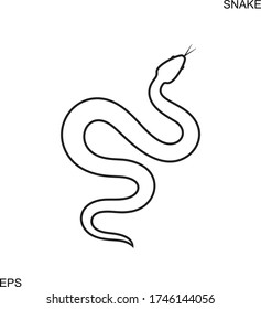 Snake outline. Isolated snake on white background