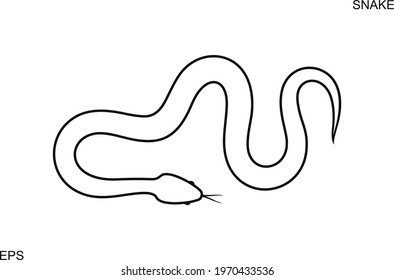 Snake outline. Isolated snake on white background