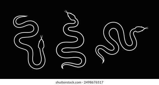 Snake outline. Isolated snake on white background