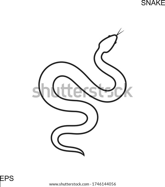 Snake Outline Isolated Snake On White Stock Vector (Royalty Free ...