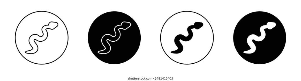 Snake outlined icon vector collection.