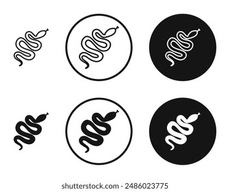 Snake outlined icon vector collection.