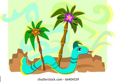 Snake with Palm Trees