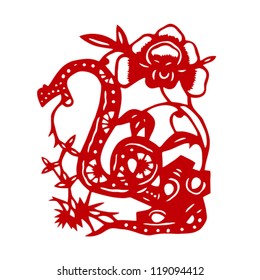 Snake - paper cutting for Chinese Spring Festival ( New Year ) decoration