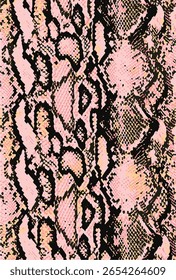  snake pattern continues endlessly in beige tones. Animal skin seamless pattern.