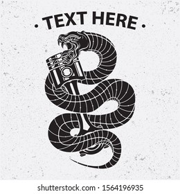 snake and piston shirt design, vector EPS 10