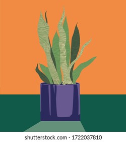 Snake Plant abstract, vector contrasting color