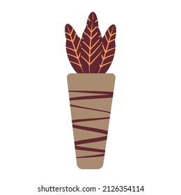 Snake plant vector illustration. Sansevieria plant on a black ceramic plant pot. Dracaena trifasciata. 3D looking scalable vector design.