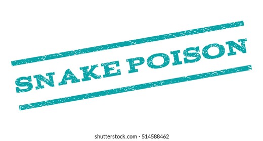 Snake Poison watermark stamp. Text tag between parallel lines with grunge design style. Rubber seal stamp with scratched texture. Vector color ink imprint on a white background.