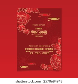The Snake Poster and Flyer Chinese New Year Template Social Media Post Vector Illustration