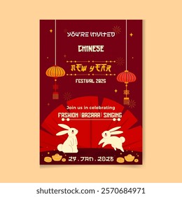 The Snake Poster and Flyer Chinese New Year Template Social Media Post Vector Illustration