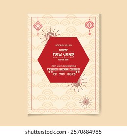 The Snake Poster and Flyer Chinese New Year Template Social Media Post Vector Illustration
