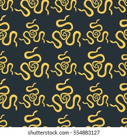 Snake reptile cartoon vector seamless pattern.