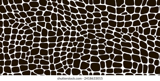 Reptile de serpiente, patrón de piel de dinosaurio o cocodrilo, fondo de cuero animal de cocodrilo. Textura sin soldadura vectorial monocromática con escalas distintivas y superficie lisa, que evoca un sentido de elegancia salvaje