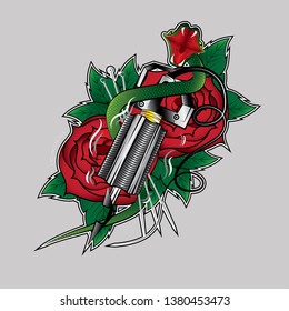 Snake rose tattoo.