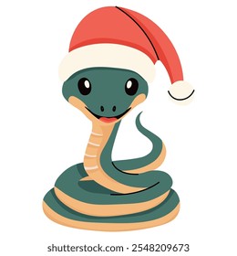 snake in santa claus hat