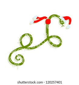 Snake in santa hat, symbol of chinese new year 2013