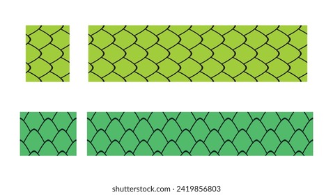 Snake Scales Seamless Pattern Vector Illustration Set