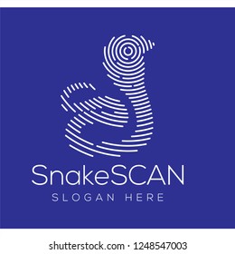 Snake Scan Technology Logo vector Element. Animal Technology Logo Template