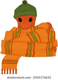 A snake in a scarf is a symbol of the new year