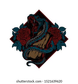 snake and screen printing illustration, snake vector, screen printing vector, editable and detailed