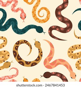 snake seamless pattern in beautiful vector