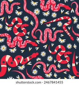 snake seamless pattern in beautiful vector