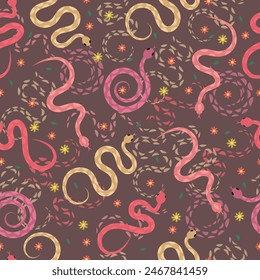 snake seamless pattern in beautiful vector