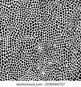 Snake seamless pattern. Black and white snake print. Vector texture. 