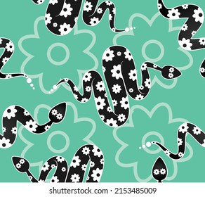  snake seamless pattern traditional Design for background,carpet,wallpaper,clothing,wrapping,Batik,fabric,Vector illustration.