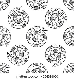 Snake. Seamless pattern. Vector background.