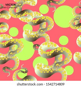 Snake Seamless Pattern, Vector illustration design element