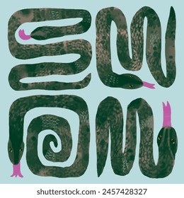 Snake seamless pattern. watercolor vector. animal wildlife .