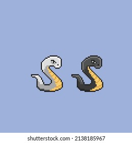 snake set with different color in pixel style