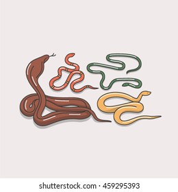 Snake set, vector illustration