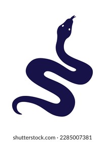 Schlangenform flache Ikone Cartoon Tiersilhouette. Vektorgrafik