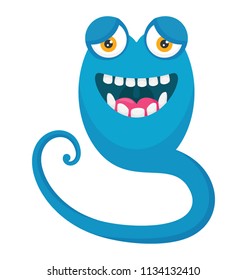 
A snake shape horrible creature with big teeth and eyes depicting serpent monster
