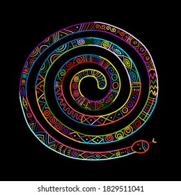 Snake shape. tribal ethnic ornament for your design. vector illustration
