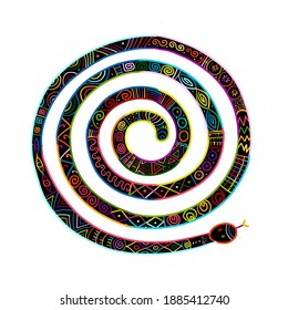 Snake shape. tribal ethnic ornament for your design. vector illustration