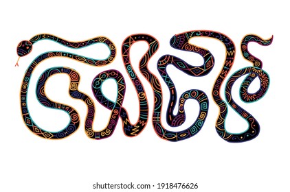 Snake shape. tribal ethnic ornament for your design. vector illustration