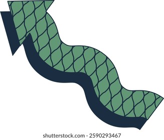 Snake shaped dynamic arrow vector illustration