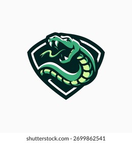 Snake Shield Protección de seguridad Sport Logo Ilustración de icono de Vector