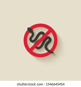 Snake silhouette. Animal pest icon stop sign