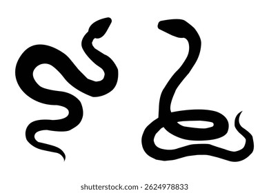 Snake Silhouette . snake silhouette in black.