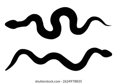 Snake Silhouette . snake silhouette in black.