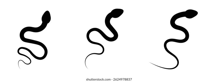 Snake Silhouette . snake silhouette in black.