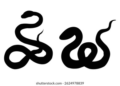 Snake Silhouette . snake silhouette in black.