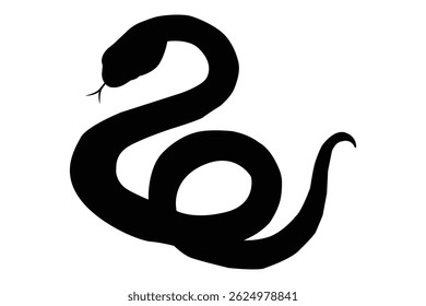 Snake Silhouette . snake silhouette in black.