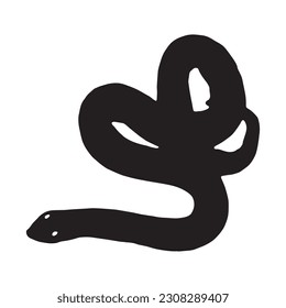 snake silhouette black isolated with white background